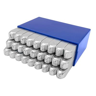 Stålbogstaver prægestempler i sæt (A-Z+&) med karakter højde 2 mm (Styrke 1200 N/mm2)